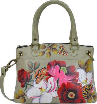 Anuschka Womens Hand Painted Leather Small Satchel-Dreamy Blossoms, One Size
