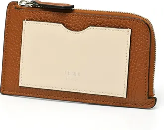 Fendi Brown Ivory Leather Coin Purse/Coin Case (Pre-Owned)