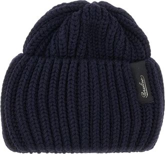 Borsalino Bell Rib Knit Beanie - Dames - Hoeden - Blauw - ONE Size - Wol - Accessoires
