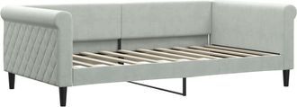 vidaXL Sof&aacute; Cama De Tela Gris Claro 100x190 Cm Vidaxl