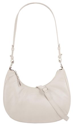 Bruno Banani Umh&auml;ngetasche BRUNO BANANI, Damen, Gr. B/H/T: 28cm x 24cm x 9cm onesize, beige, Leder, leicht gl&auml;nzend, unifarben, Taschen Umh&auml;ngetasche, echt Leder