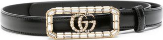 Gucci Double G-buckle leather belt - women - Calf Leather - 80 - Black