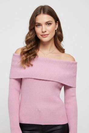 Only Strickpullover ONLY ONLKATIA LIFE LS OFF SHOULDER KNT NOOS, Damen, Gr. XL, wild orchid detail:melange, Strick, Obermaterial: 50% Viskose, 27% Nylon, 2
