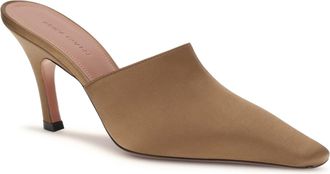 Amina Muaddi Womens Jamie Mules Sandals Mocha Silk