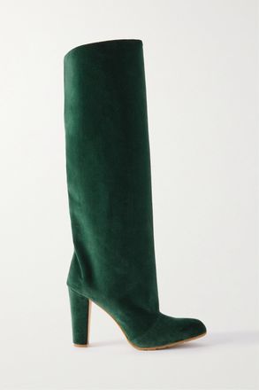 Manolo Blahnik Stivali In Velluto Garder 45 - Verde