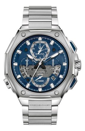 Bulova Series X Chronograph Bracelet Watch, 45mm in Silver-Tone at Nordstrom