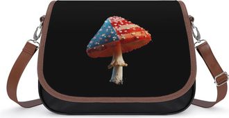 Generic Mushroom U.S. Flag Fashion Womens Crossbody Bags Novelty Handbag Shoulder Bag Purse