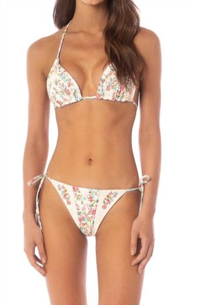 Maaji Shining Low Rise Tie Side Bikini Bottom In Love In Bloom