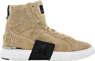 Philipp Plein Money Kick$ High-Top Sneakers - Dames - Sneakers - Geel - 37 EU - Leer - Schoenen
