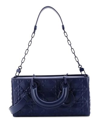 Dior Ultra Matte Lady D-Joy Bag Diamond Motif Cannage Calfskin Medium satchel - Blu