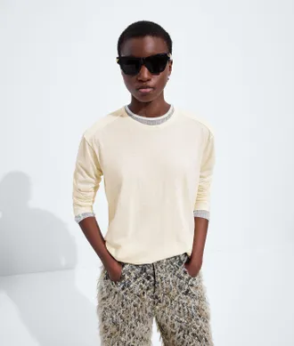 Bottega Veneta Cotton and Cashmere Jersey T-Shirt - White - Women - S