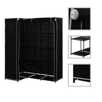 vidaXL Armario De Esquina Negro 130x87x169 Cm Vidaxl