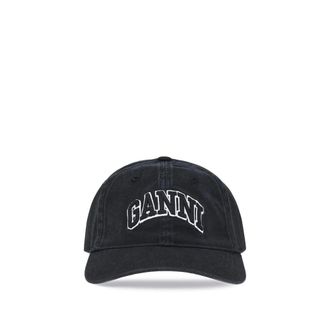 Ganni Hats & Caps, female, Black, ONE SIZE, Logo Baseball Cap Urban Iconic Detail