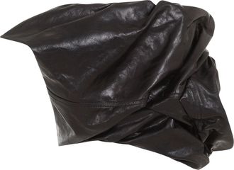 Rick Owens Black Draper Bustier Calf Leather Top-Donna