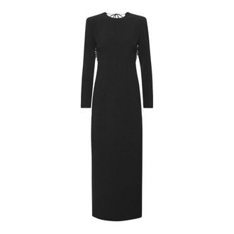 Rotate ROTATE Birger Christensen, Maxi Dresses, female, Black, Size: M Crepe Open Back Dress