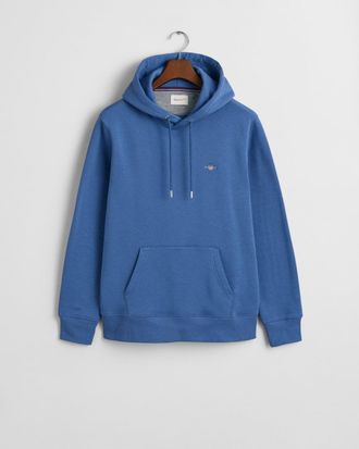 GANT Mens Regular Fit Shield Logo Pullover Hoodie - Blue Cotton - Size X-Large