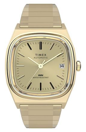 Timex Automatic 1983 E-Line Reissue Bracelet Watch, 34mm in Gold-Tone at Nordstrom