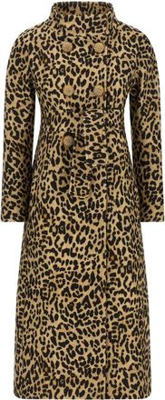 Valentino Garavani Brown Coat Animal Print Coat