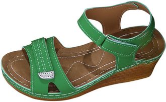 Generic Ladies Wedge Sandals Breathable Casual Womens Sandals Open Toe Stylish Solid Color Versatile Comfortable Lightweight Strappy Sandal Summer Beach