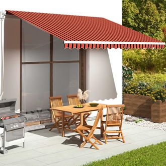 vidaXL Tela De Repuesto Para Toldo Naranja Y Marr&oacute;n 4,5x3,5 M Vidaxl