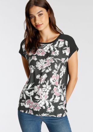 Tamaris Shirtbluse TAMARIS, Damen, Gr. 34, rosa, Obermaterial: 95% Viskose, 5% Elasthan. Vorderteil: 100% Polyester, figurumspielend h&uuml;ftbedeckend, Rundhals, 