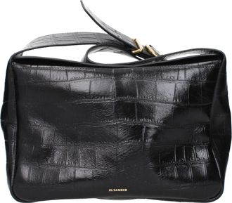 Jil Sander Black Leather Crossbody Womens Bag