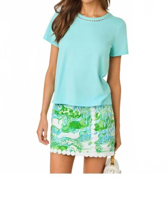 Lilly Pulitzer Clairmont Pearl Knit Top In Day Dream Blue