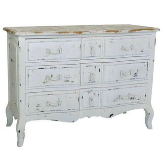 Wanderlust Deco C&oacute;moda de madera lacado blanco 120x51x84