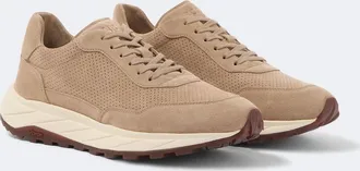 Fedeli Suede-trimmed sneakers