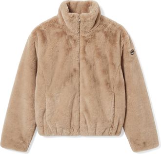 Freddy Giacca Donna in Pelliccia Sintetica con Zip e Collo Alto