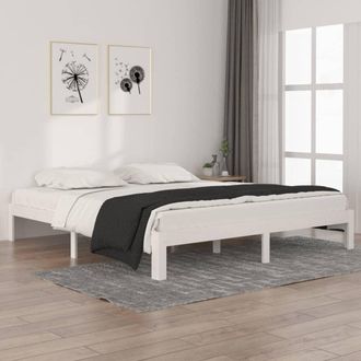 vidaXL Estructura De Cama Doble Sin Colch&oacute;n Blanco 180x200 Cm Vidaxl
