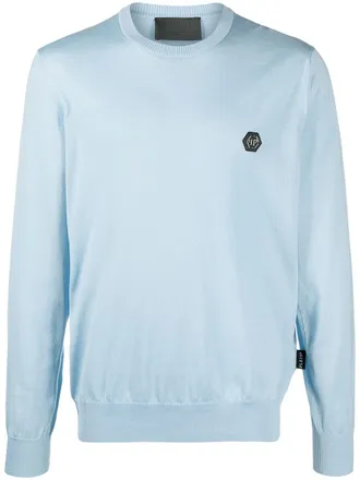 Philipp Plein Sweater met logopatch - Blauw