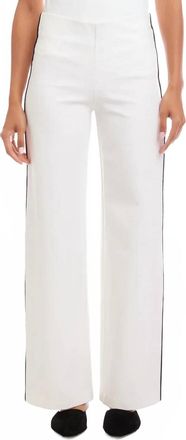 Karen Kane Contrast Piped Wide-Leg Pants In White