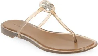 Tory Burch Mini Miller Jelly Thong Sandal in Transparent Almond Flour at Nordstrom, Size 10