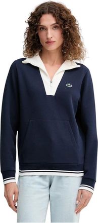 Lacoste Tennis Heritage UV Protect Sweatshirt - Dames - Vesten met rits - Blauw - XS - Katoen - Hoodies & sweatvesten