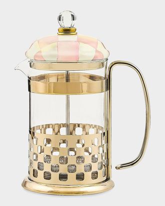 MacKenzie-Childs Courtly Check Glass & Enamel French Press