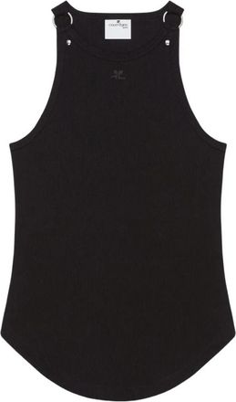 Courr&egrave;ges 90s Ribbed Tank Top - Dames - Tops zonder mouwen - Zwart - S - Katoen - Tops