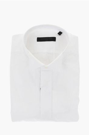 Corneliani CODE Cotton Poplin Shirt with Cufflinks and Diplomatic Colla size 41