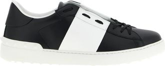 Valentino Garavani Calfskin Open Sneaker - Heren - Sneakers - Zwart - 43 EU - Leer - Schoenen