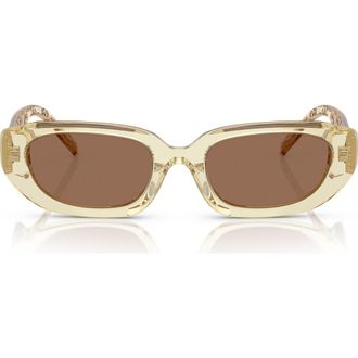 Tory Burch 52mm Rectangular Sunglasses in Yellow at Nordstrom