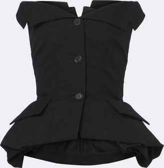 Magda Butrym Peplum cotton bustier top