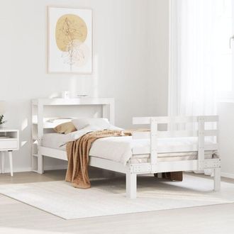 vidaXL Vidaxl - Bed Frame with Headboard without Mattress White 90x190 cm Single