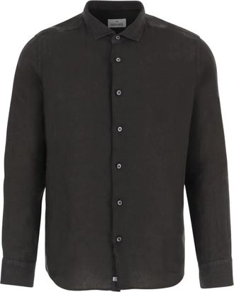 Alessandro Gherardi Linnen Overhemd - Heren - Casual Overhemden - Zwart - M - Linnen - Overhemden
