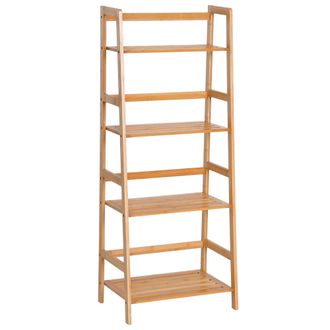 HOMCOM Bookshelf - 4-Tier - Bamboo - 48Lx30Wx119H - Home Living | TJ Hughes