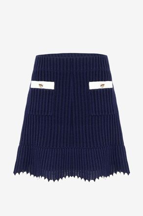 Self Portrait H&auml;kel-Minirock mit Kontrastborten