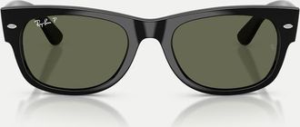 Ray-Ban Mega Wayfarer II - Occhiali da sole polarizzati squadrati neri con lenti verdi-Nero