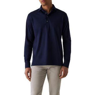 Greyson Omaha Brrr&deg; Performance Long Sleeve Polo in Maltese Blue at Nordstrom, Size Xx-Large