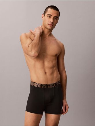Calvin Klein Mens Brushed Microfiber Stretch Bronze Boxer Brief - Black - XL