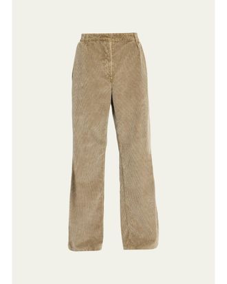 The Row Adler Corduroy Pleated Relaxed-Leg Pants