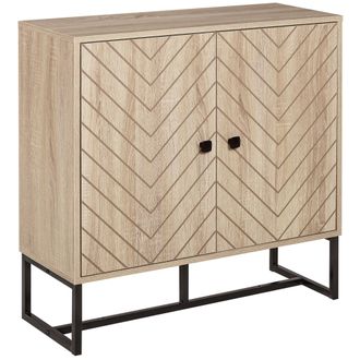 HOMCOM Homcom - Aparador De Cocina Armario Buffet Con 2 Puertas Y Estantes Armario De Almacenaje Para Comedor Sal&oacute;n Estilo Moderno 80x29,5x80 Cm